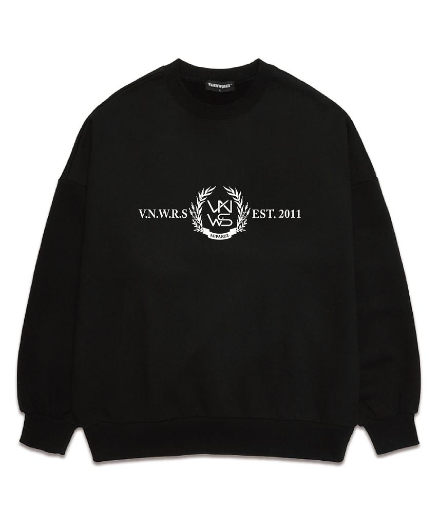 VANNWORKS Laurel Long Logo Oversized Sweatshirt (Vls0047) Black/White