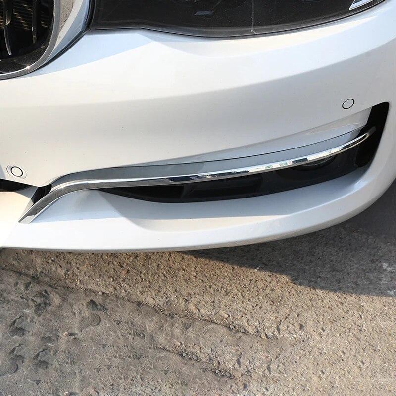 2PCS Carbon Fiber Texture ABS Car Front Fog Lamp Trim Strip Decorative Sticker Auto Exterior Accessories For BMW 3GT F34 2013-18