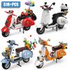 Kreativní MOC Římská dovolená Vespa Slavný motocykl Stavebnice Město Technické Mini závodní auto Kostky Hračky Dárek Pro Děti