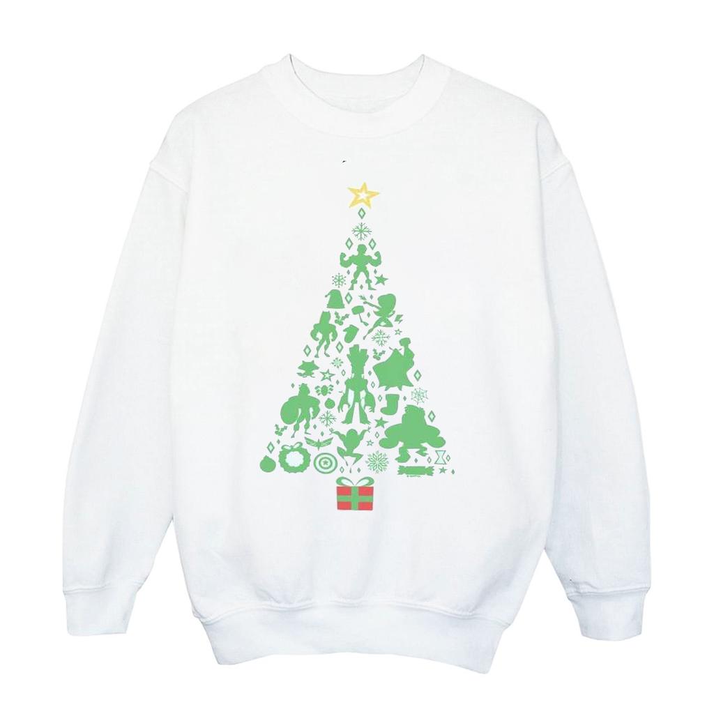 Marvel Mens Avengers Christmas Tree Sweatshirt