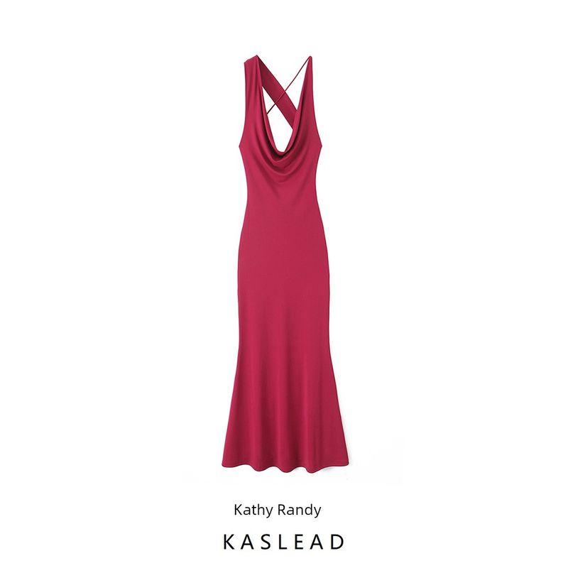 Kaslead New Arrival Women's Clothing Fashion Style Fashion Minimalist Figure Flattering Flowy Length Dress 5039327