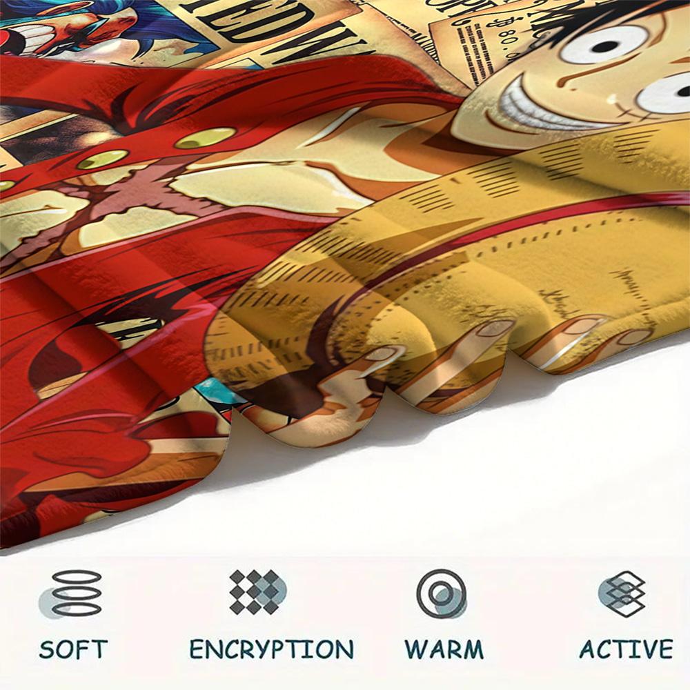 1pz Una Pezzo Monkey D Luffy Coperta in Flanella Fantasia Adatta a Tutte le Stagioni per Arredamento Casa Calore e Comfort Regali Regalo Festivo