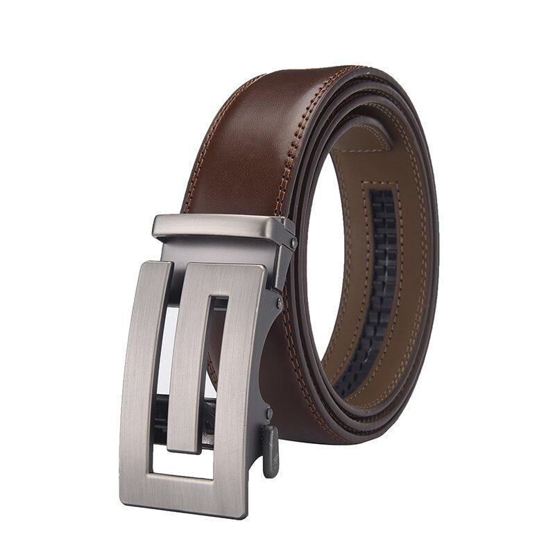 Belt Men'S Leather Alloy Automatic Buckle Two-Layer Cowhide Business Waist Seal Leather Belt Men'S Belt