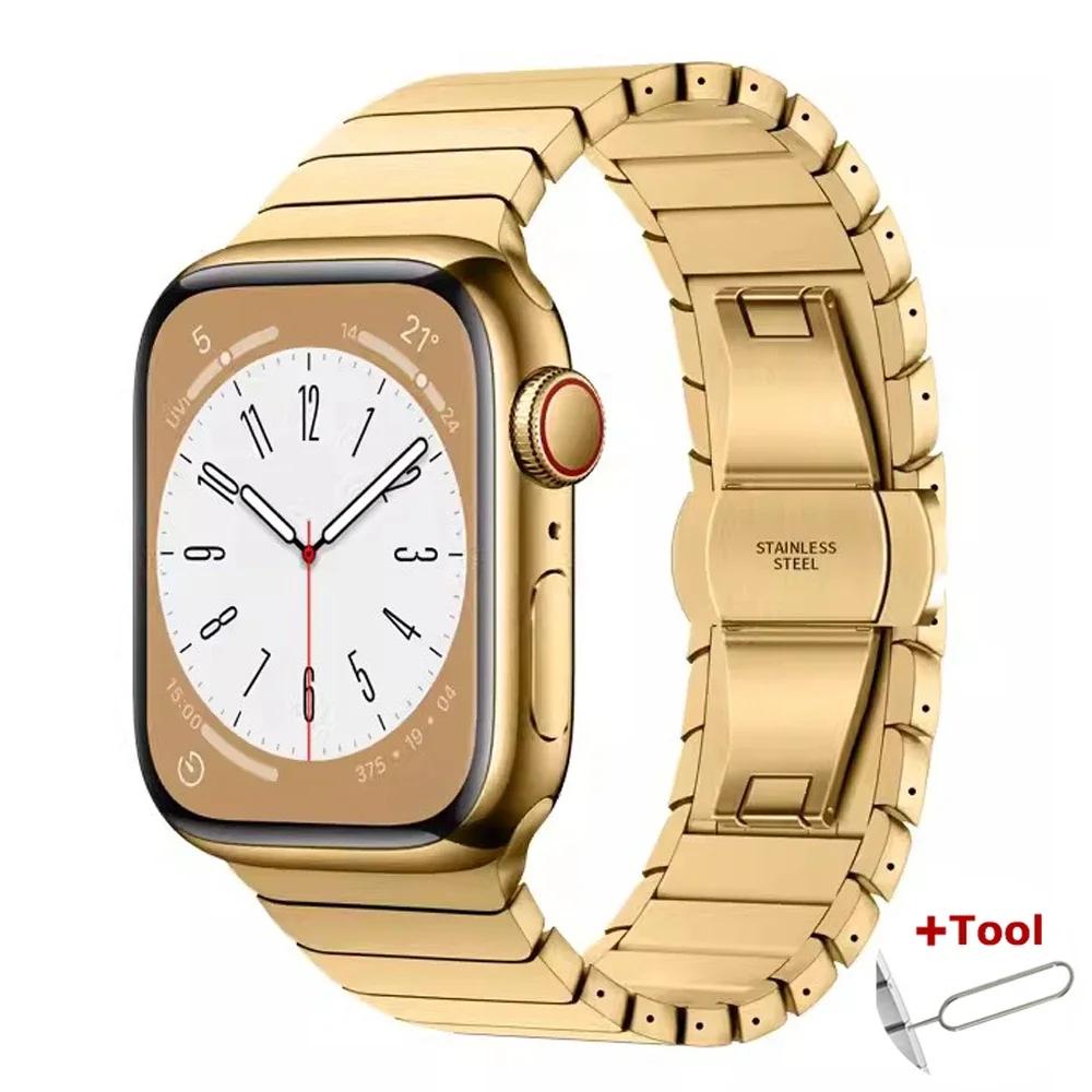 Metal Stainless Steel Strap for Apple Watch Ultra 2 49mm 10 9 8 7 46mm 45 41mm Bracelet for Iwatch 6 5 SE 40mm 44 38 Luxury Band