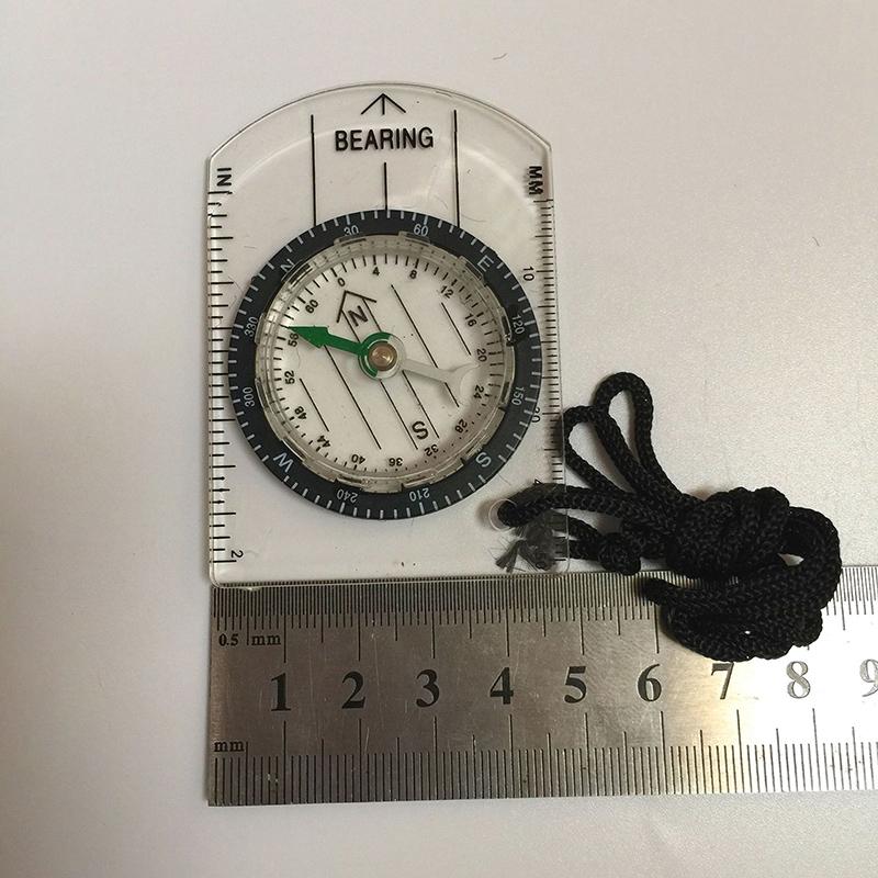 Outdoorcamping Hiking Transparent Plastic Compass Footprint Travel Compass Tool