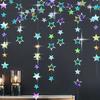 Colorful Laser Star Pentagram Pendant Decoration for Birthday Parties
