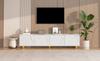 180*40*45cm Lowboard with 2 Cabinets, Cloud-Shaped, TV Entertainment Center with 5 Support Legs, Load Capacity up to 60 kg, Suitable for 75-Inch