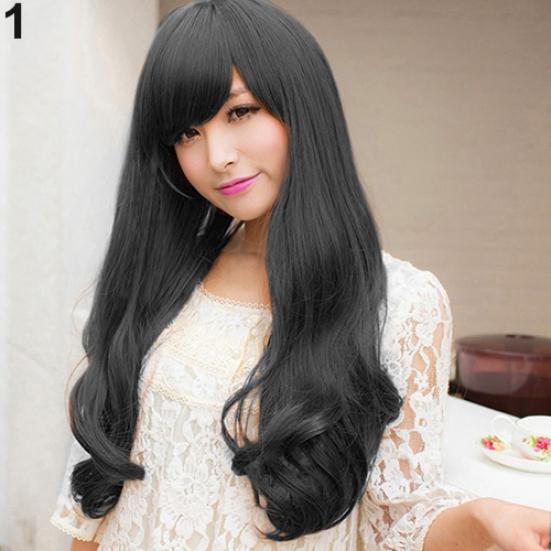 Talos Mulheres Moda Longa Ondulada Encaracolado Peruca Cosplay Extensão de Cabelo Decoração de Festa Completa