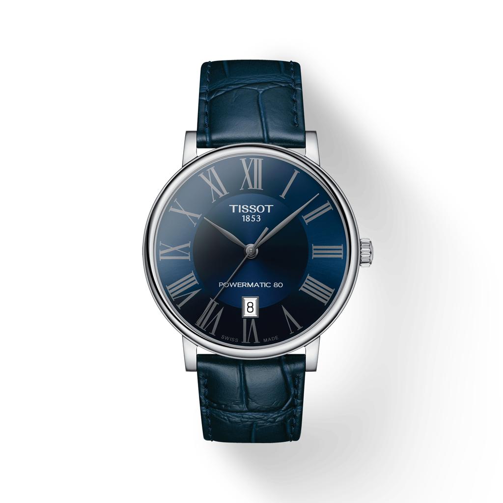 Tissot Leather Strap Blue Dial Men's Fashion Watch T122.407.16.043.00