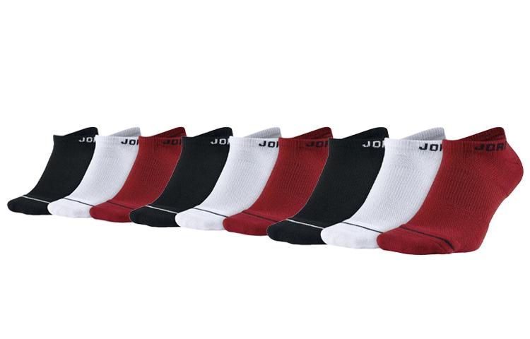 Jordan Everyday Ma Ankle Socks Unisex Black White Red Couple s SX5546-011 XL