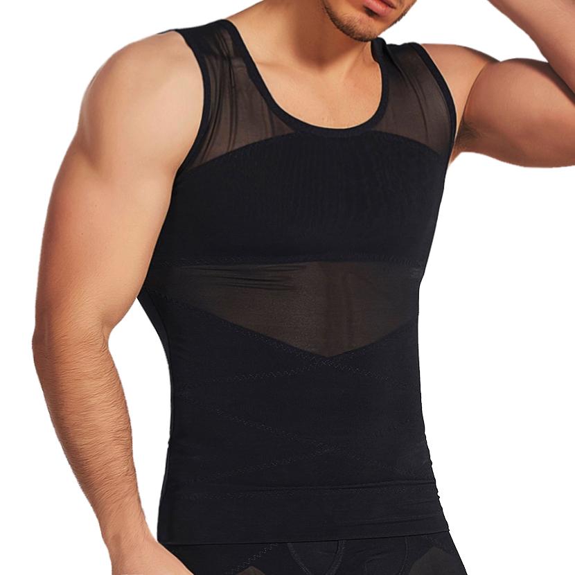 Men's Body Shaper Waist Trainer Slimming Vest Mesh Undershirt Abdomen Slimming Shapewear Fat Burning Fitness Tank Tops
