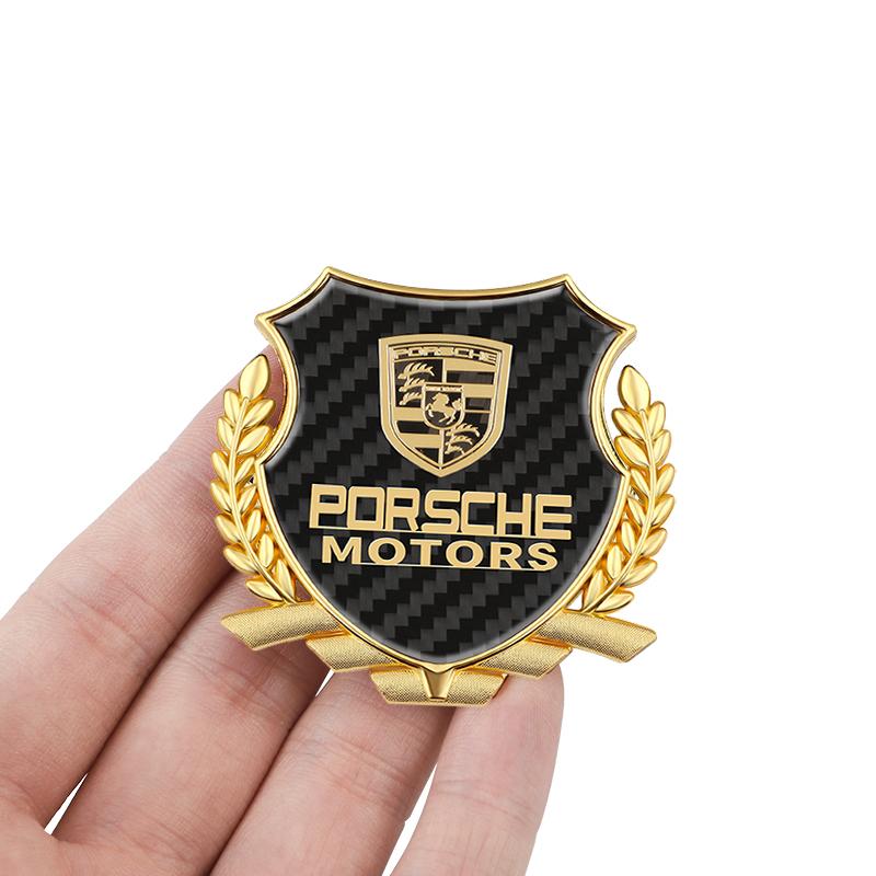 3D Metal Badge Styling Decals Emblem Car Decor Window Stickers Decoration Accessorie For Porsche 911 718 Taycan Panamera Cayenne