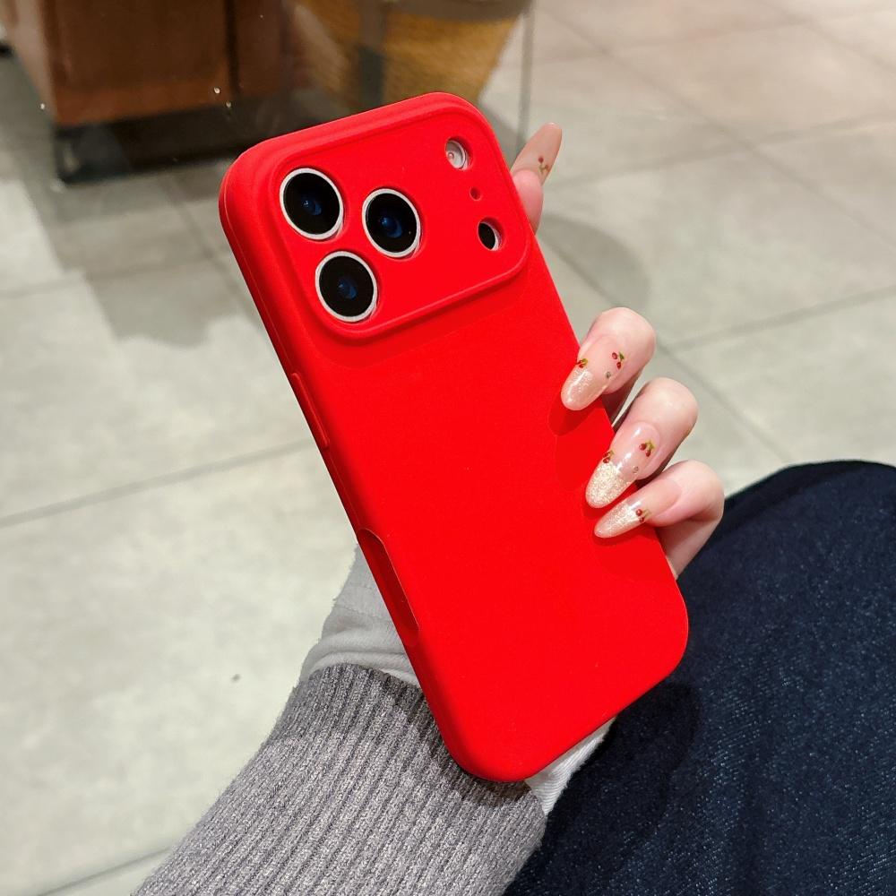Soft Silicone For Magsafe Chinese Red Magnetic Phone Case For iPhone 17 Air 16 15 14 Plus 13 Pro Max Wireless Charge Matte Cover
