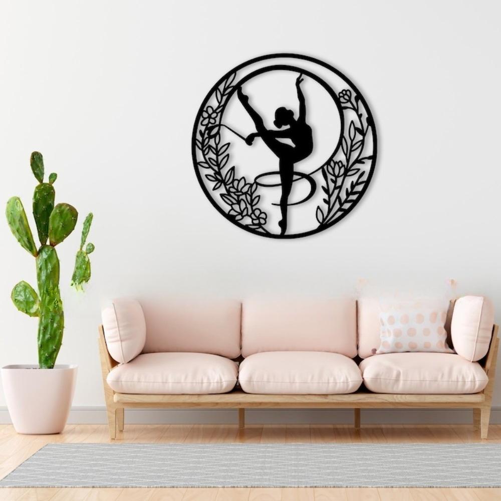 Floral Round Metal Wall Art Ballerina Dance Home Decor