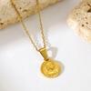 Retro Sun and Moon Stainless Steel Pendant Necklace - High-End, Versatile Jewelry with Unique Design
