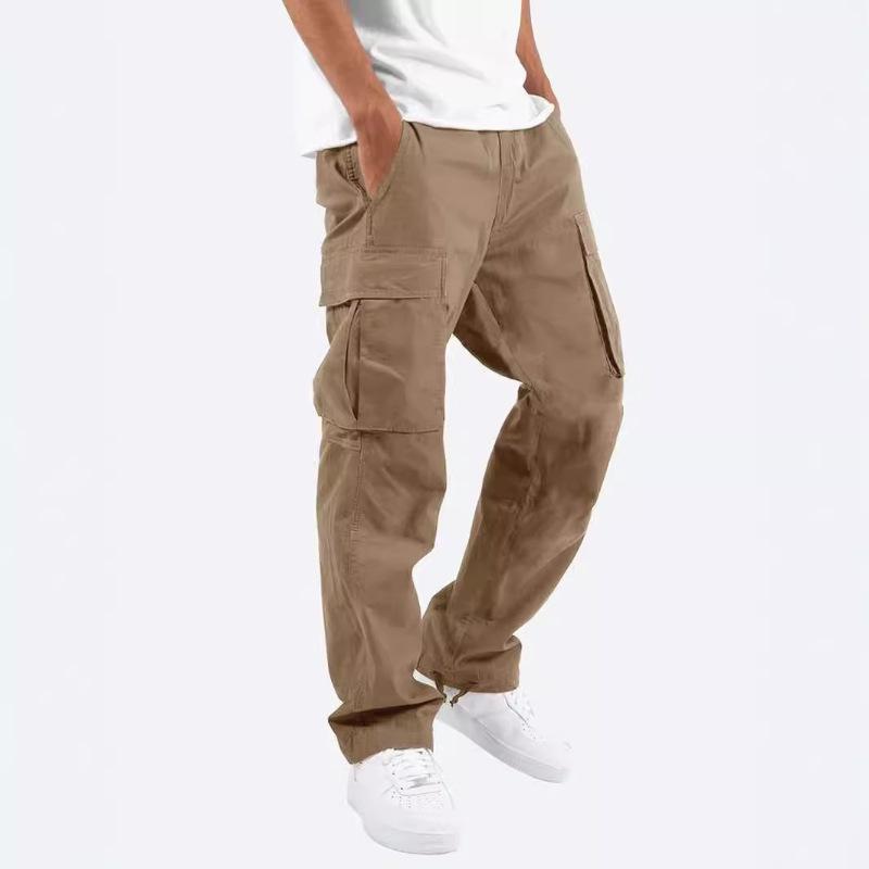 2025 Men's European & American Multi-pocket Drawstring Workwear Trousers