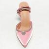 Love Diamond-Bow High Heels 2025 New French Socialite Style Pointy Thin Heel Hollow Toe Sandals