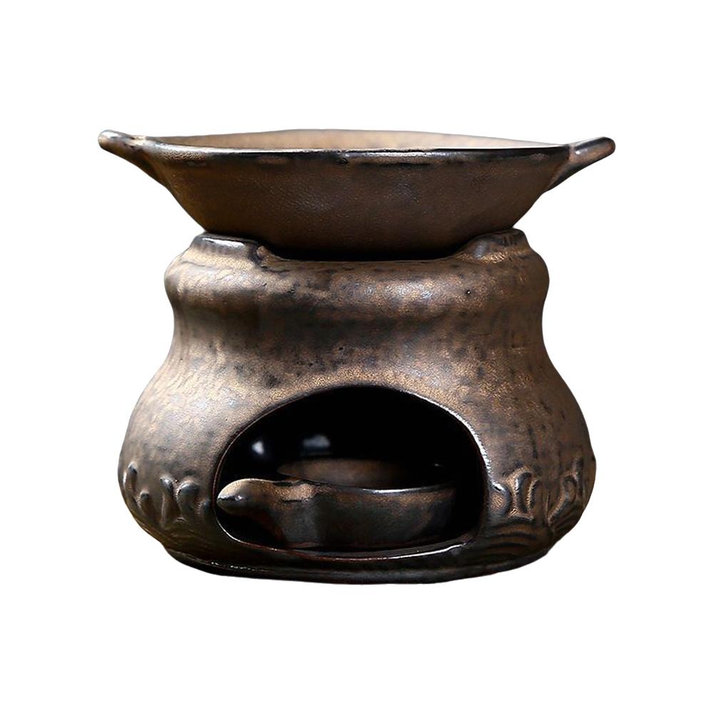 

Vintage Tea Warmer Ceramic Incense Burner Hand Made Candle Heating Base Household Tea Pot Ornament Aromatherapy Diffuser