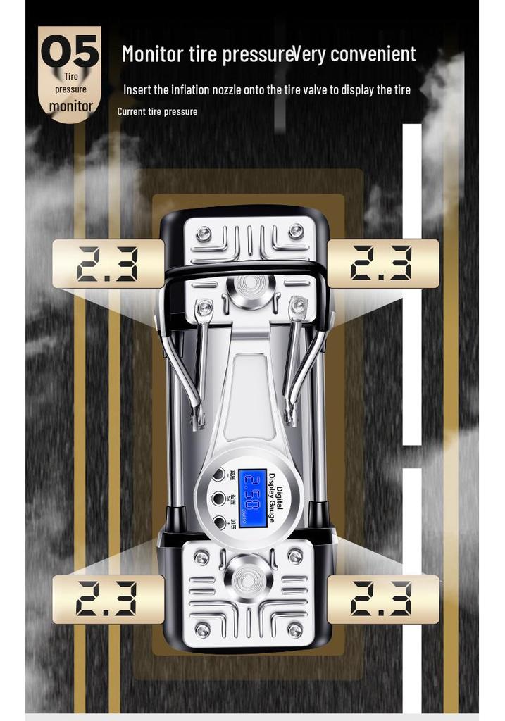 High-Power Dual Cylinder Portable Car Air Pump for Off-Road Tires