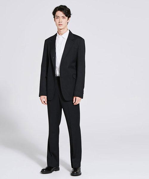 Moseu Wool Setup Semi-Wide Pants_Black