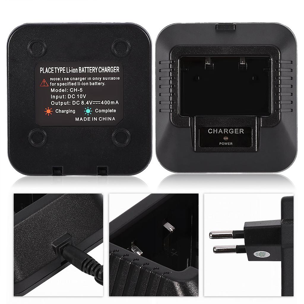 Stolní nabíječka napájecí adaptér pro Baofeng UV-5R 5RA 5RE obousměrné rádio vysílačka