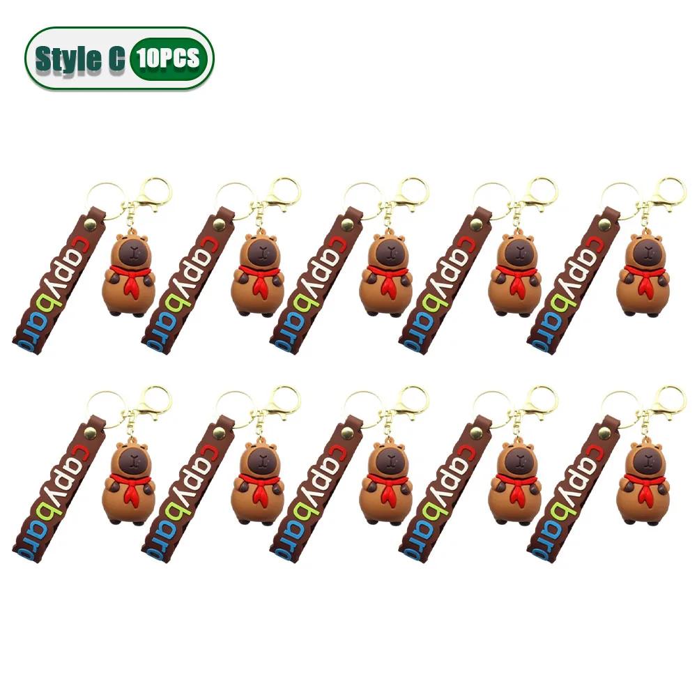 1-20 STÜCKE Niedlicher Capybara Schlüsselanhänger Mode Taschenanhänger Niedliches Tier Schlüsselanhänger Zubehör für Mädchen Kinder Rucksack Dekoration Geschenkidee