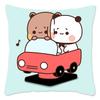 Husă de pernă Bubu și Dudu Decor pentru casa Husă de pernă din poliester pentru canapea Husă de pernă Amuzant, drăguț, imprimare cu urși panda
