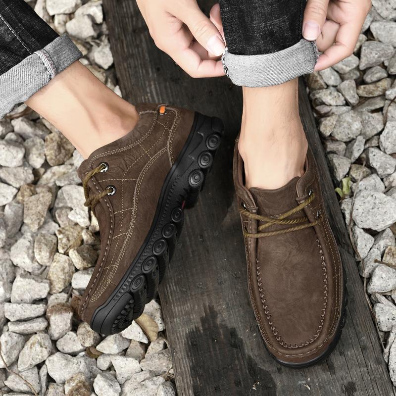 Fashion High Quality Men Real Leather Casual Shoes Classic Genuine Leather Loafers for Man Comfortable Driving Shoe Male Sneakers Casual