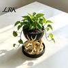 Desk Ornament for Plants 3D Printed Flower Pot with Tray, Modern Succulent Planter, Decorative Tree Bottom Sculpture Geometric Plant Vase Indoor