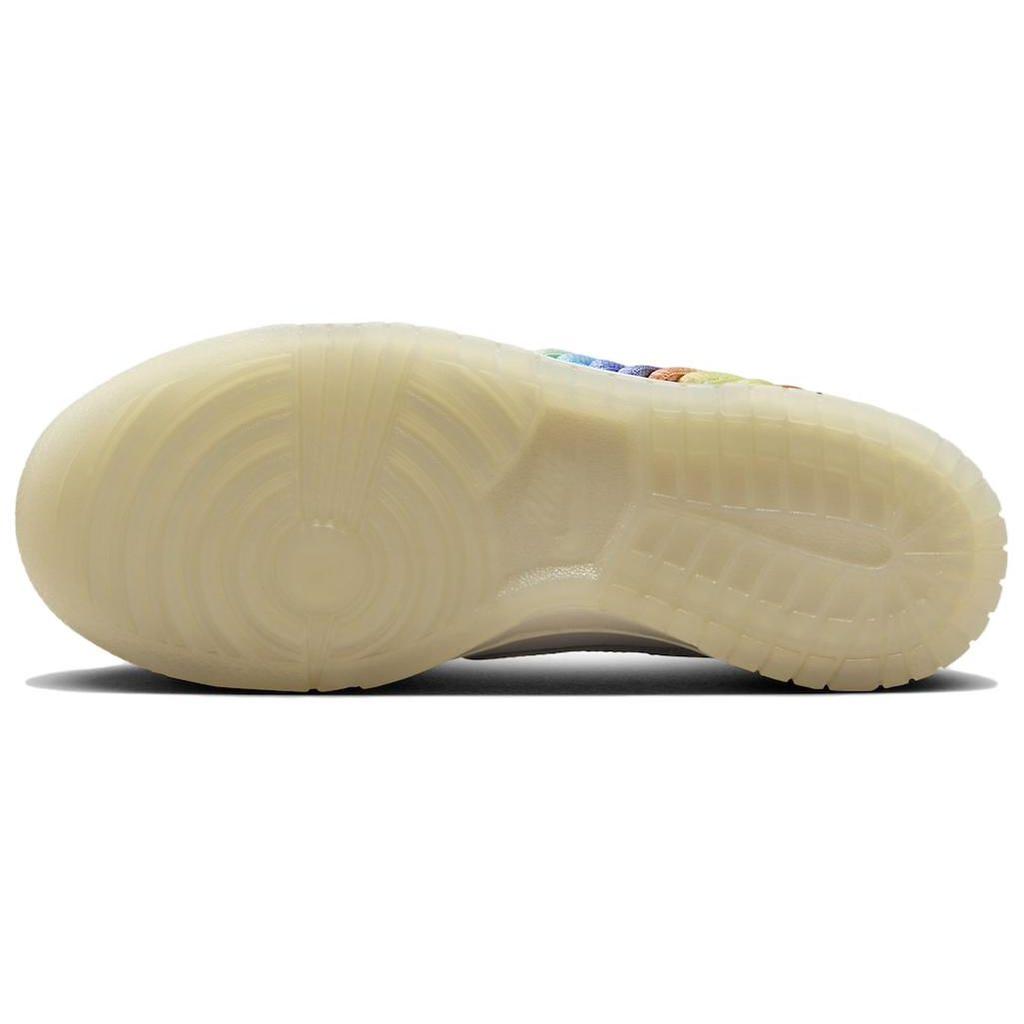 Nike Dunk Low GS Rainbow Lace Swoosh Kids Sneakers White Multi-Color-Dark-Pony Light-Silver FN4861-100