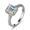 Bague Ringen 925 Sterling Silver Emerald Cut Moissanite Gemstone Wedding Engagement Diamonds Ring For Women Fine Jewelry Gifts