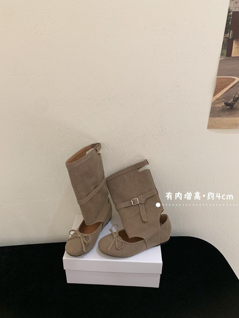 2025 neue Maillard-Stiefel Sommer neues Design eckige Spitze Schleife hohl innen Höhenerhöhung 4CM coole Stiefel