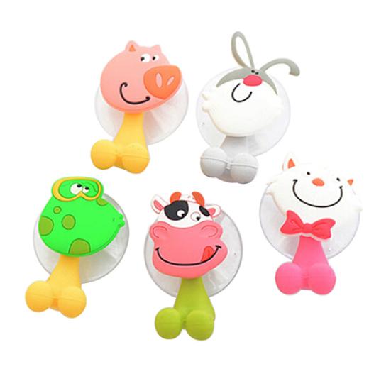 Cute Animal Silicone Toothbrush Holder Bathroom Wall Hanger Sucker Hook Stand