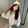 Womens Vintage American Hoodie Early Fall Loose Fit Printed Street Style Sweatshirt