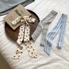 Silk scarf long strip high-end thin and narrow scarf women wear silk scarf polka dot plaid printing streamer