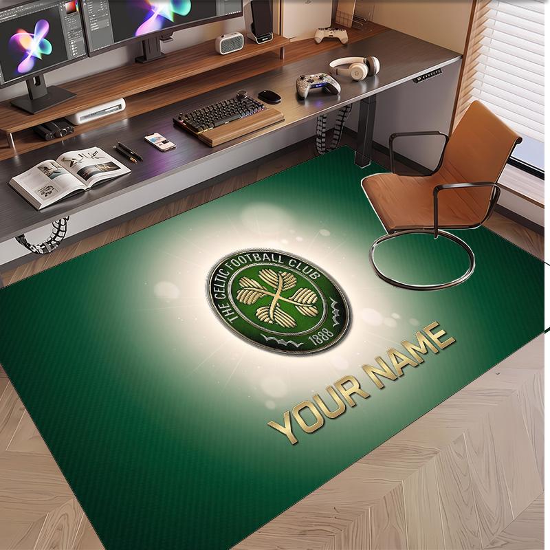Personalized Crystal Velvet Carpet Celtic FC Pattern Non Slip Floor Rug