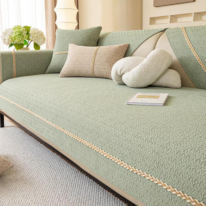 

2025 Новый диванный коврик из шенилла во французском кремовом стиле, всесезонный, универсальный, однотонный, противоскользящий, украшение для гостиной, диванная подушка 70x70cm 1pcs