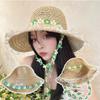 Breathable Flower Straw Hat Lace Trim Beach Hat Women Visor Bucket Hat  Seaside Vacation