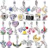 Newest Charms Bead Copper Lovely Cat Moon Eternal Love Heart Dangle Fit Original Fashion Bracelets Diy Jewelry