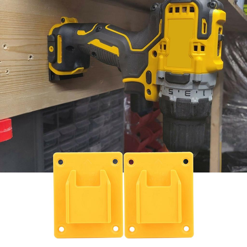 2PCs Suitable for Milwaukee M18 18v  20V Power Tool Machine Wall Shelf Fixing Devices Jaune
