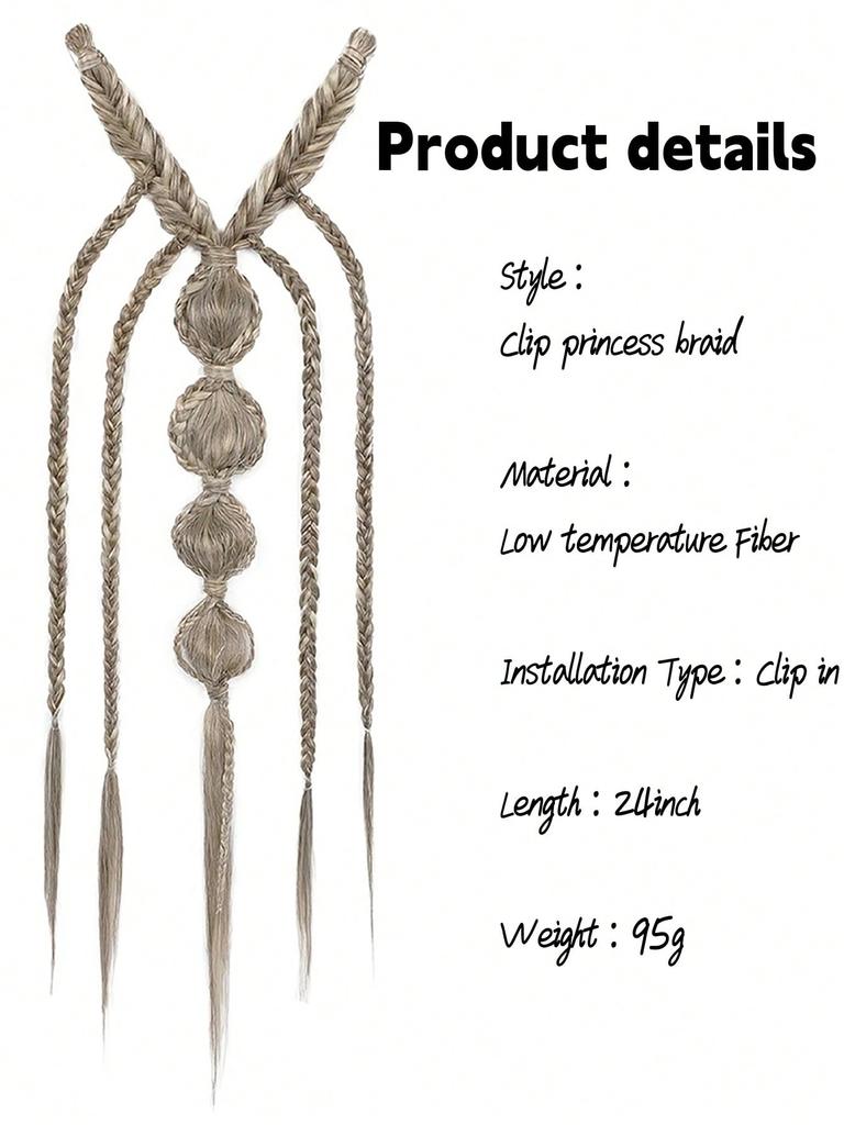 Clip-on Braided Hair Extensions - Bohemian-style Holiday Princess Braids