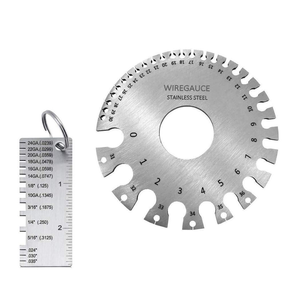 Steel Dual Sided Wire Gauge & Metal Sheet Thickness Measuring Tool Round Dual Sided Wire Gauge for Welding & Machining
