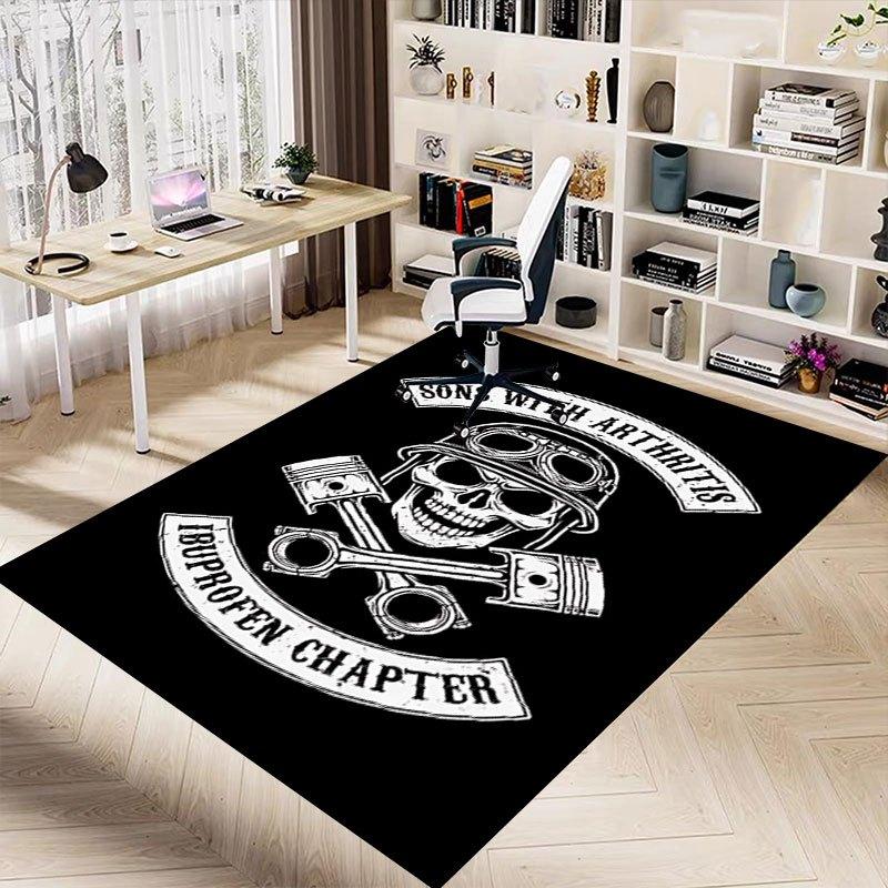 1pc Sons of Anarchy themed Office Carpet Chair Mats - durable polyester rug for home theater, office, dorm room decor - tA23
