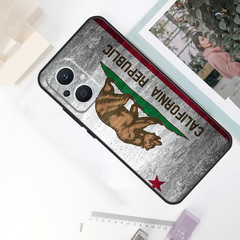 California Flag Case For OPPO Reno 8 7 6 5 4 Lite 10 Pro 11F 4Z 5Z 8T OPPO Find X2 X3 X5 Lite X6 Pro Cover
