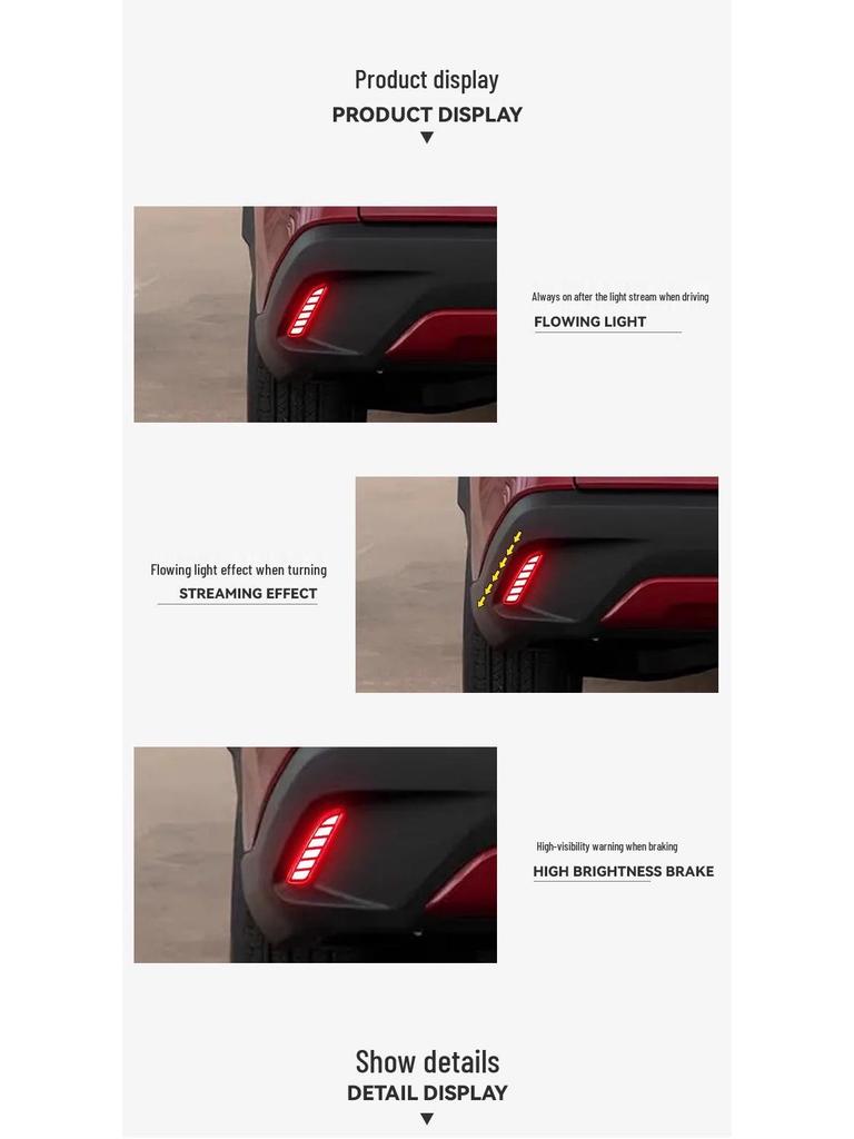 LED Rear Bumper Light for Toyota Corolla Cross/RAV4 - Turn Signal, Fog, and Flowing Warning Light