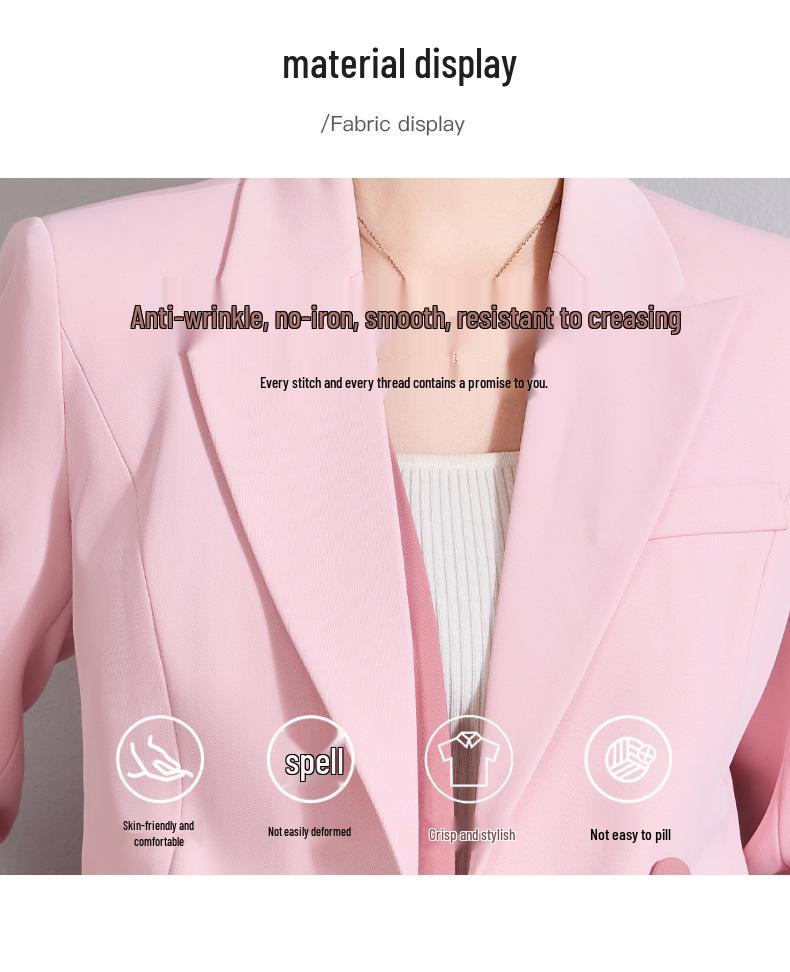 Premium Pink Women's Suit Set: Two-Piece Pants and Skirt for Spring, Autumn, and Winter - Professional Attire