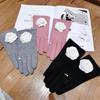 Camellia Pearls Mittens Winter Full Finger Warm Touching Screen Keep Warm Outdoor Thermal Gloves Gloves