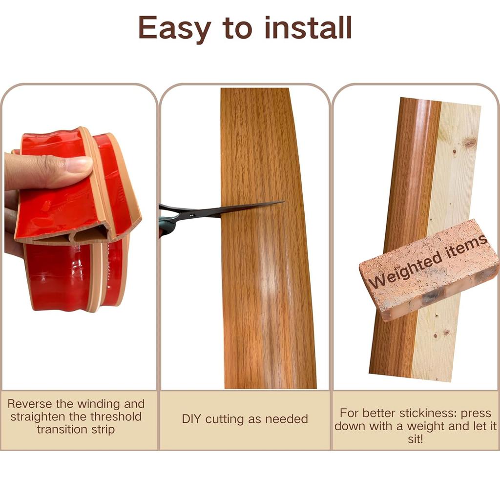 1PC 1m/39.37inch Threshold Ramps for Doorways, Rubber Threshold,Floor Transition Strip Self Adhesive,Door Threshold