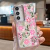 Tropical Leaf Floral Case For iPhone 18 Pro Max Plating Lens Clear Soft Cover For iPhone 17 16 15 14 13 Pro Max 17E 16E