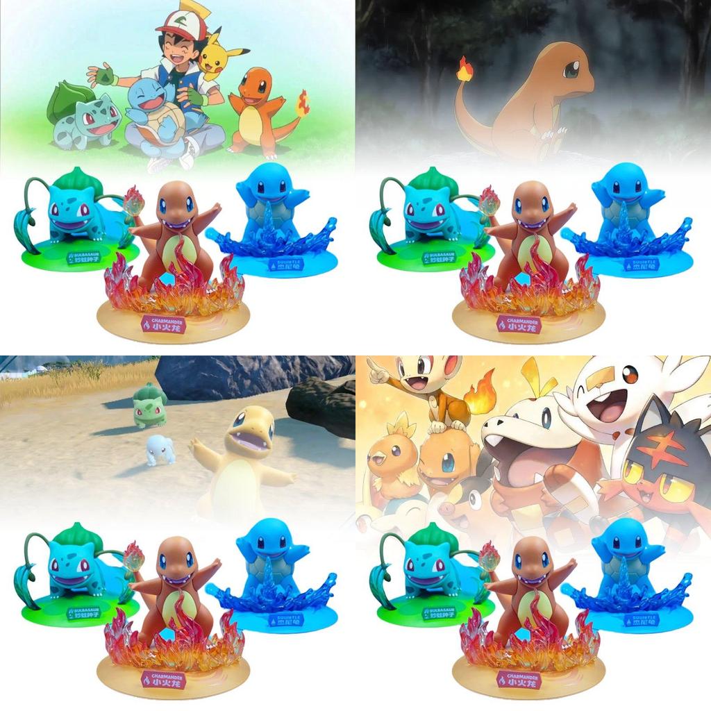Adorable Pokmon Starter Figures Including Charizard Bulbasaur And Squirtle Collectible Toys